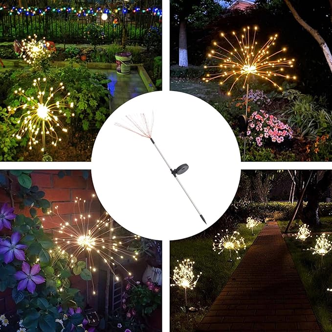 DOITOOL Solar Ground Plug Light with 150 Warm LED Bulbs, Solar Power Garden Pathway Lamp for Outdoor Lawn and Courtyard Decoration, Weather-Resistant Landscape Lighting Fixture