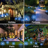 suddus Solar Garden Lights Outdoor Waterproof Decorative, 2Pack 150LED Firework Lights 8 Modes, Multicolor Solar | Lumora