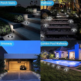 Solar Ground Lights Outdoor Waterproof, 8 Pack 12 LEDs Solar Garden Disk Lights Landscape Lighting for Outside | Lumora