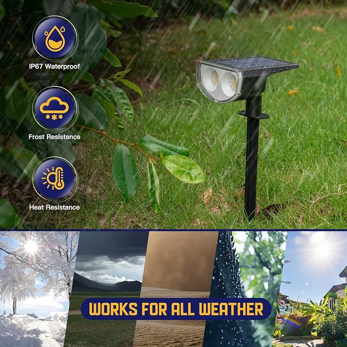 Kyosho Solar Spot Lights Outdoor, IP67 Waterproof 38 LED Solar Powered Landscape Spotlights for Yard, Garden | Lumora