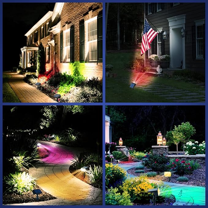 NYMPHY Solar Color Changing Lights, 7 Lighting Modes Solar Lights Outdoor Waterproof IP68, Multicolor RGB Outdoor | Lumora