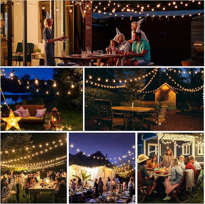 G40 Globe String Lights 60ft LED Shatterproof Hanging Patio Lights, 20+2 Bulbs, Waterproof Connectable for Indoor Outdoor Decor Garden Camping Backyard Valentine's Day Gifts for Men Him Hubby