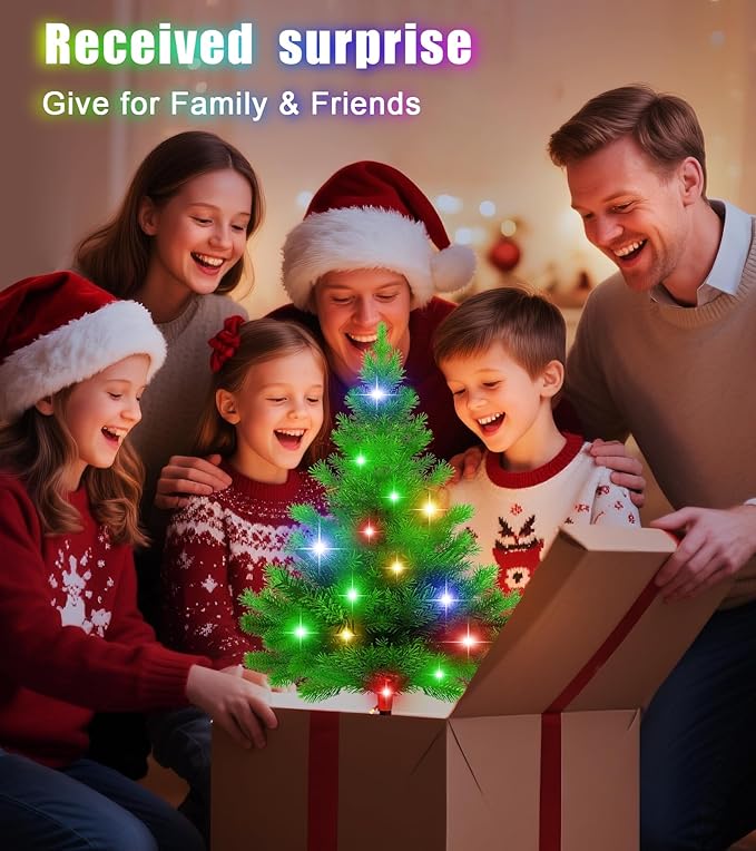 Solar Christmas Tree Lights,4 Pack Multiple Outdoor Christmas Decorations Waterproof Outdoor Xmas Decor, Tree Lights for Pathway, Patio, Yard, Garden