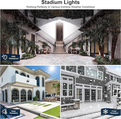 LED Flood Lights Fixture, Extremely Bright 36000LM Outdoor Stadium Light, IP65 Waterproof 240W Commercial Exterior Parking lot Lighting with 5000K Wide Angle and Heavy Duty