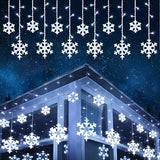 Toodour Christmas Snowflake Lights Outdoor, 17.22ft 264 LED Snowflake Icicle Lights with 22 Drops, Connectable, 8 | Lumora