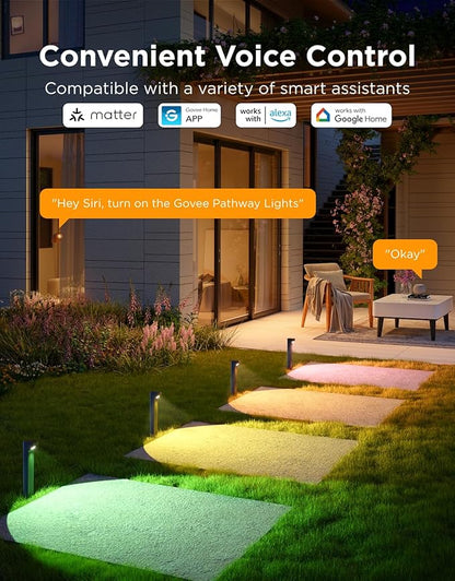 Govee Outdoor Pathway Lights 2 Lite 4 pack, IP67 Waterproof, 16 Million Colors, 60+ Scene Modes Patio Lights for Path,Landscape Lighting, Outdoor Decor, Compatible with Alexa, Google Assistant, Matter