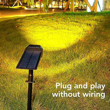 Solar Pathway Light Stake Light, Bright IP67 Waterproof Warm Lighting, Dusk to Dawn Adjustable Angle Garden Light for Lawn, Energy Saving and Easy Installation