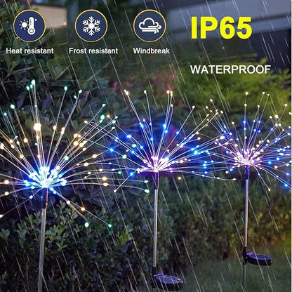 Solar Garden Firework Lights Outdoor, 4 Pack 360 LED 8 Lighting Modes Waterproof Landscape Decorative Sparklers Twinkling Starburst Lights for Yard Pathway Walkway Christmas, Colorful