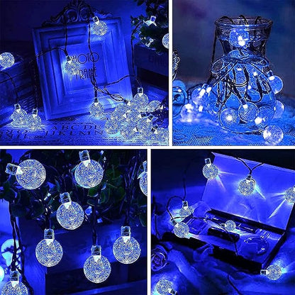 Lezonic Halloween Decorations Solar Lights,Solar Light Outdoor Waterproof with 8 Lighting Modes 7M/ 24 Ft,50 LED Solar Outdoor String Lights for Tree,Garden,Patio,Party,Festival (Blue)