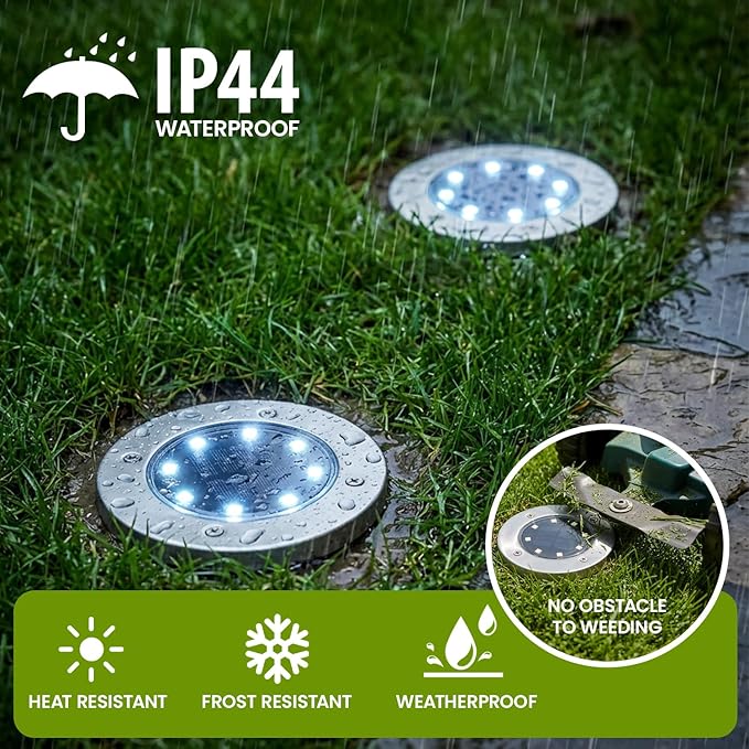 6/16/18 Pack Solar Lights Outdoor, IP44 Waterproof Solar Ground Lights with 8 Modes, Solar Powered Landscape | Lumora
