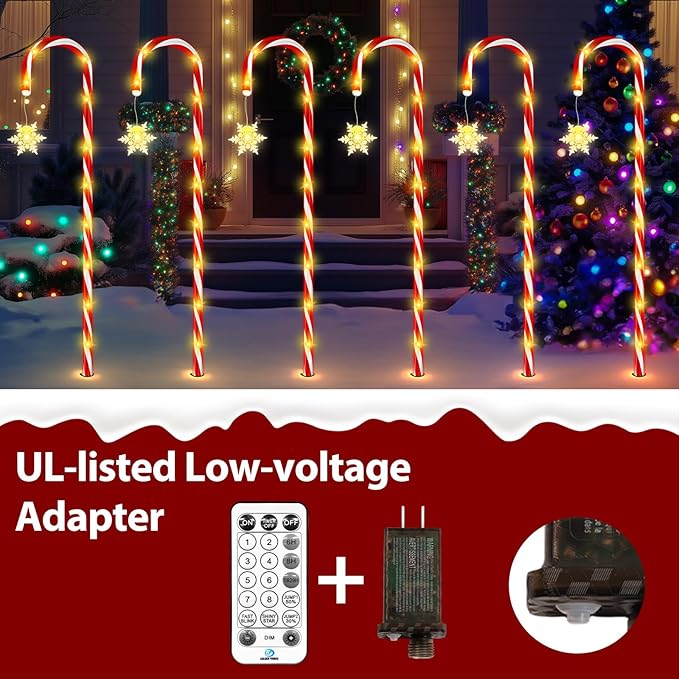 HELESIN Christmas Candy Cane Pathway Lights Outdoor 40.75in 110 LED Higher Christmas Candy Cane Lights with | Lumora