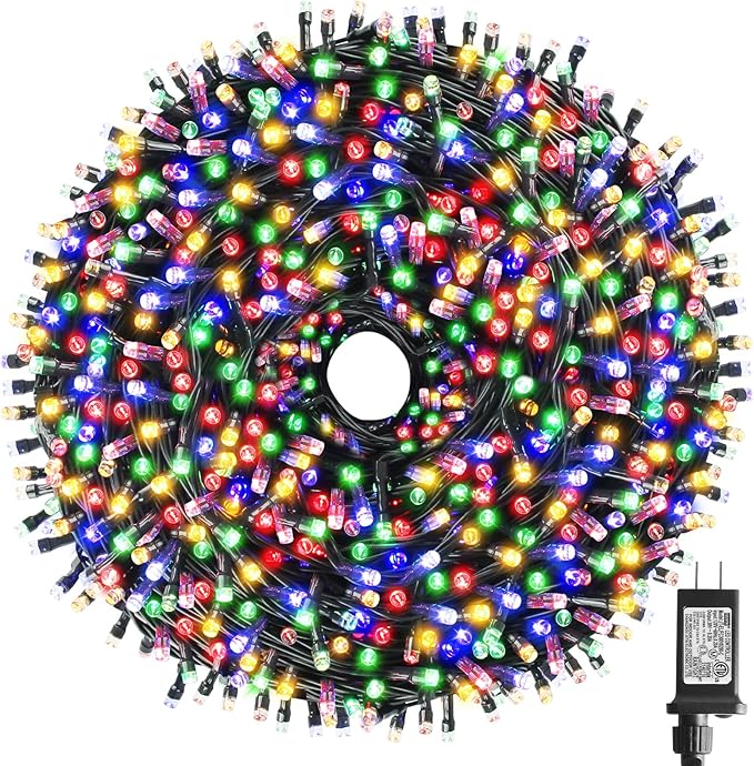 XTF2015 262FT 800 LED Christmas String Lights, Christmas Lights Plug 8 Modes Memory Function with Timer, UL | Lumora