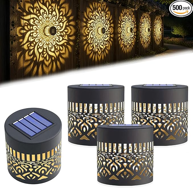 2026 New Decorative Solar Mandala Lights Outdoor Garden - Metal Waterproof Pathway Lights Solar Powered, Shadow Projection Landscape Lighting for Backyard, Patio, Walkway, Lawn, Porch Decor (3pcs)