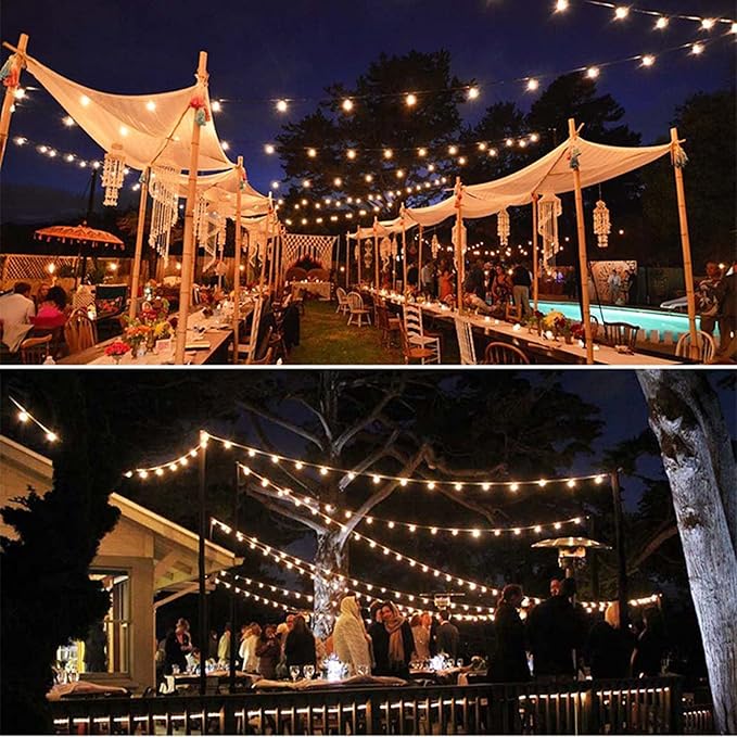 Solar String Lights Outdoor Lights LED Waterproof Warm Color Light String with Bubble Ball 8 Functions Crystal Bead Lights Christmas Lights Garden Courtyard Decoration