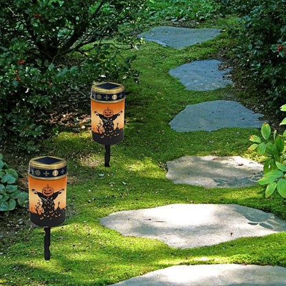 Pumpkin Castle Solar Lights for Garden Outdoor 2 Pcs Solar Powered Lights Waterproof Solar Lights Outside Solar Halloween Garden Lights Yard Path Walkway Grave Solar Light
