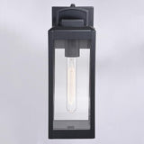 VAXCEL Kinzie Outdoor Porch Light, 5" W x 14.25" H Black Outdoor Lantern, Modern Dusk to Dawn Wall Light for Porch | Lumora