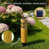 Solar Lights Outdoor 4 Pack, Wood-Grain Color Style, Warm Yellow Light, Waterproof Auto On/Off, Solar Pathway | Lumora