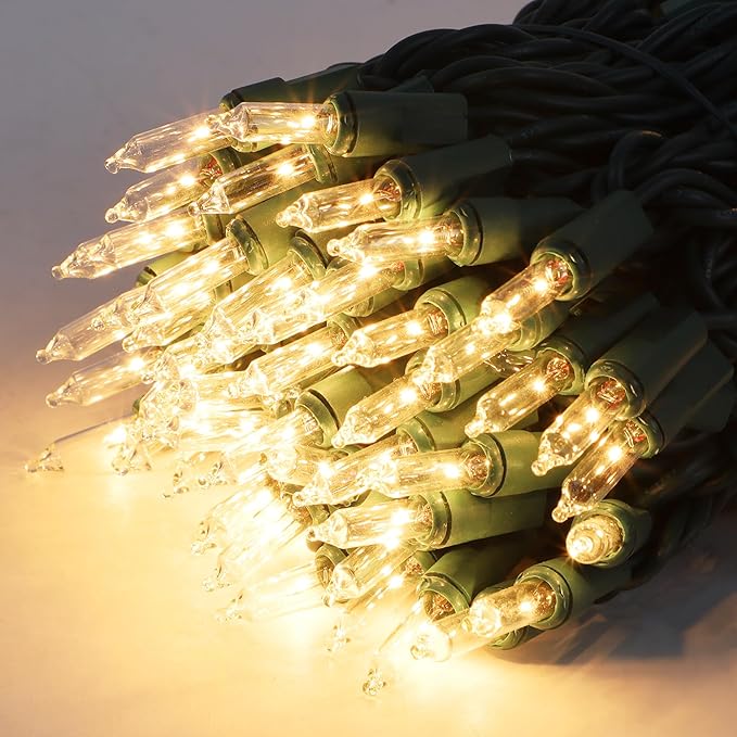 3 Pack Clear Christmas String Lights, 100 Count Each, Incandescent Mini Christmas Lights, Connectable Xmas Tree Light for Indoor Outdoor Garland Birthday Holiday Wedding Festival Party