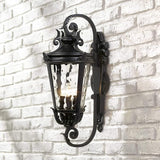 John Timberland Marseille Rustic Vintage Outdoor Wall Light Fixture Textured Black Scroll 27 1/2" Hammered Glass | Lumora