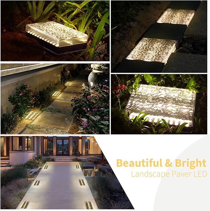 1 Pack Solar Paver Lights Outdoor – 6×9 Inch Waterproof IP67 Recessed Solar LED Paver Lights, Heavy Duty, Warm | Lumora