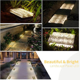 2 Pack Solar Paver Lights Outdoor – 6×9 Inch Waterproof IP67 Recessed Solar LED Paver Lights, Heavy Duty, Warm | Lumora