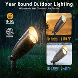 Gardenreet Landscape Spotlights Low Voltage - Brass 12V Outdoor Uplight LED, Wired Spot Lights IP65 Waterproof | Lumora