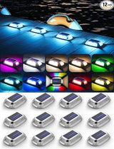 12Pack Aluminum Alloy Solar Driveway Lights, IP68 Solar Deck Light Marine Dock Lights Outdoor Waterproof | Lumora
