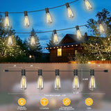 ST40 25FT Outdoor LED String Lights with 12+1 Shatterproof Bulbs,E17 Socket, 2700K Warm White,Weatherproof, 0.6W | Lumora