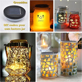 3 Pack Solar Mason Jar Lights - 3.15 in Silicone Waterproof Edge LED, Warm White Replacement Solar Light Parts for | Lumora