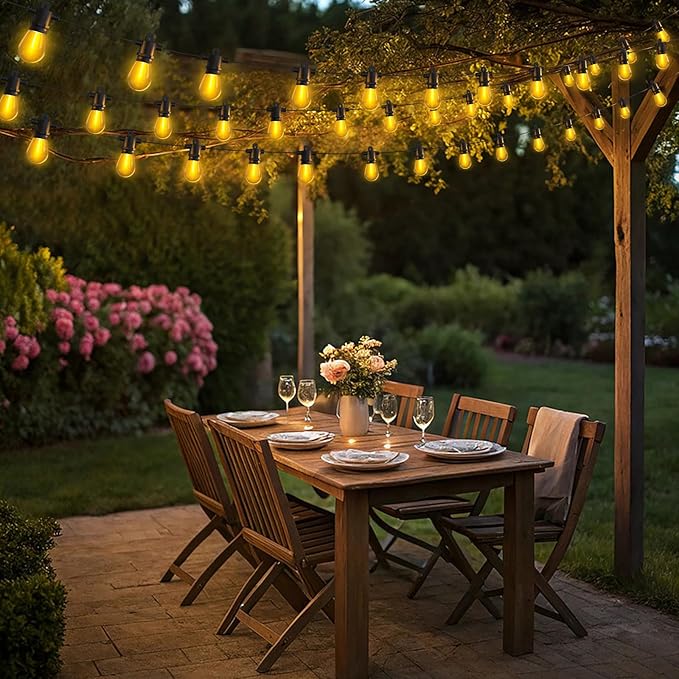 Aialun 51ft Outdoor String Lights 2200K Warm White,Outside Patio Lights Led S14 Shatterproof Plastic Edison Bulbs | Lumora