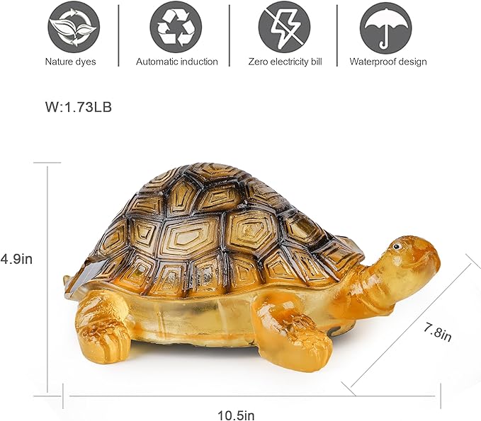 TIJNN Solar Turtle Lights Deck Decorative Lighting Statue Lawn Patio Backyard Outdoor Garden Decoration | Lumora