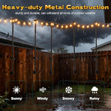 GCCSJ 5 FT String Light Poles for Outside 6 Pack Heavy Duty Metal Poles for Deck Easy to Install String Lights | Lumora
