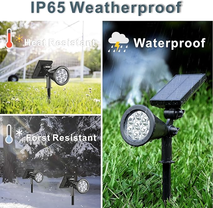Solar Spotlights Outdoor, 7-LED Flag Pole Spot Lights, RGB Color Changing Solar Powered Landscape Flagpole Light | Lumora