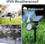 Solar Spotlights Outdoor, 7-LED Flag Pole Spot Lights, RGB Color Changing Solar Powered Landscape Flagpole Light | Lumora