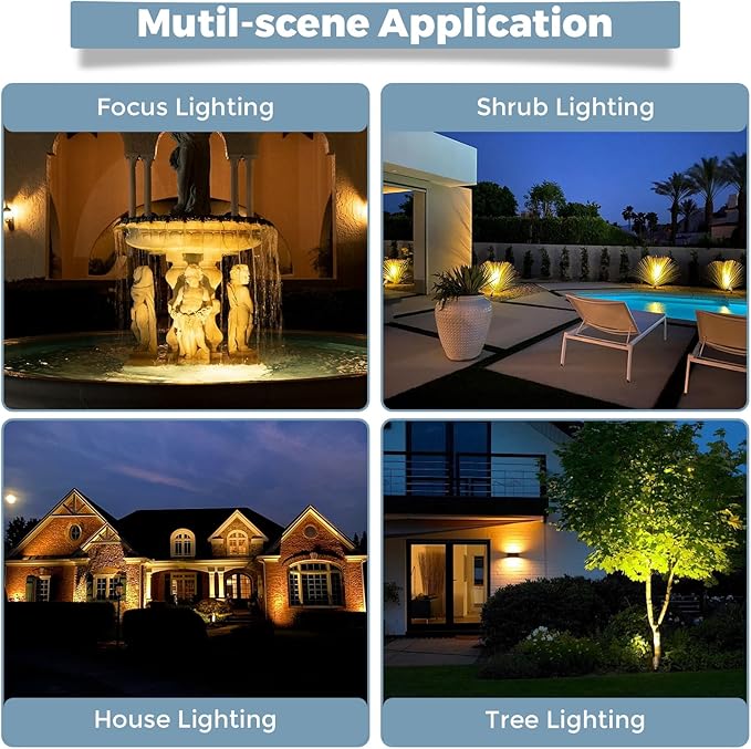 Gardencoin Solid Brass Outdoor Landscape Spotlights, 12V LED Low Voltage Wired Waterproof Landscape Lighting | Lumora