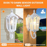 LONEDRUID Dusk to Dawn Sensor Outdoor Porch Light White Exterior Wall Lantern Modern Outside Sconce Lighting | Lumora