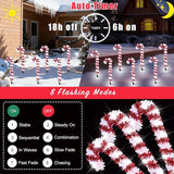 10 Pack Christmas Candy Cane Lights, 15 inch Tinsel Christmas Candy Cane Pathway Lights with 8 Modes & Timer for | Lumora