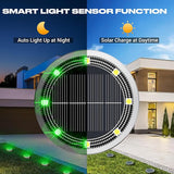 Peasur Mini Solar Ground Lights Outdoor, 4 Pack Flat Solar Powered Disc Lights, IP68 Waterproof, Anti-Rust | Lumora