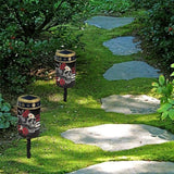 Skull Rose Flag Cemetery Solar Lights Solar Powered Garden Stake Lights Decorative Lights for Cemetery Grave Yard | Lumora