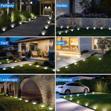 Peasur Solar Ground Lights Outdoor, 2 Pack Flat Solar Powered Disc Lights, IP68 Waterproof, Anti-Rust, Landscape | Lumora
