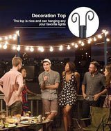 12FT String Light Poles - 2 Pack Deck Light Poles for Outside String Lights Heavy Duty with Anchor Based and | Lumora