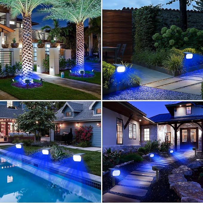 nipify 4 Pack Solar Spot Lights Outdoor, Solar Powered Waterproof Spotlight, Landscape Lighting for Outside Yard | Lumora