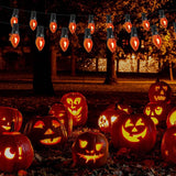 Abeja Orange Halloween Lights, 25FT Orange Flickering Lights String with 27 Flame Incandescent Blubs, Halloween | Lumora