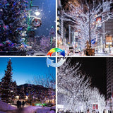 (Cool White ⇋ Multicolor) Solar Christmas String Lights Outdoor, 2-Pack 80FT 200 LED Waterproof Silver Wire, Solar | Lumora
