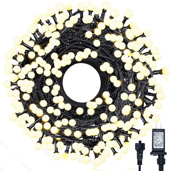 LED Christmas Lights Outdoor,300LED 105Ft 8 Modes Plug-in Connectable Waterproof Globe String Lights for Outdoor & | Lumora