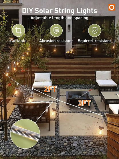 addlon Solar G40 String Lights 56FT with 8Packs Solar Lights Fence Lights Outdoor