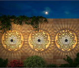 2 Pack Solar Fence Lights Metal Solar Powered Outdoor Wall Deck Lights Lotus Theme Waterproof Fence Light for | Lumora