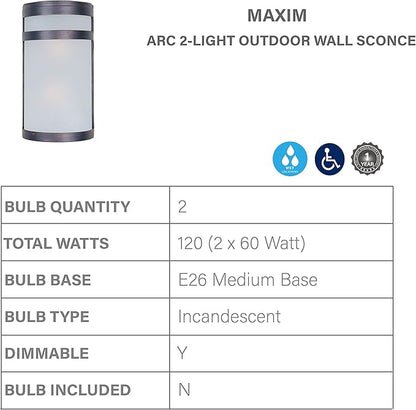 Maxim Arc - Two Light Outdoor Wall Mount