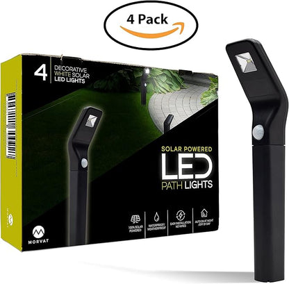 Morvat LED Auto Solar Powered Outdoor Path Lights with Watertight Lens for Garden Yard & Pathway, Bright Waterproof Landscape & Patio Lighting, Dusk to Dawn (Motion - Small)
