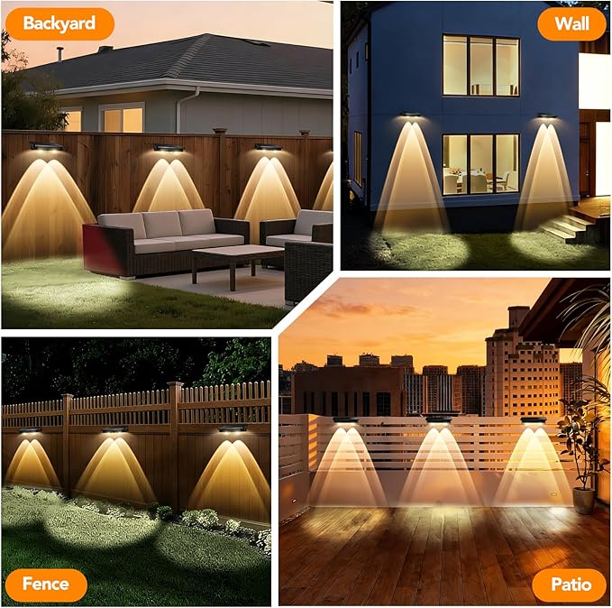 Solar Fence Lights Outdoor,8 Pack Waterproof LED Solar Powered Deck Light with Ultra Bright LED | Lumora